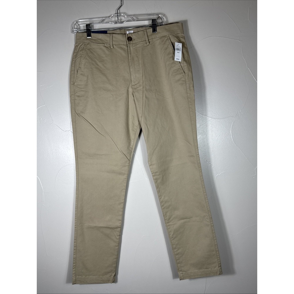 Gap Pants Mens 32 X 30 Essential Khaki Slim Stretch Chino Mid‎ Rise Casual NEW